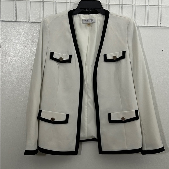 Kasper Jackets & Blazers - Kasper Women M Long Sleeve Open-Front Business‎ Blazer Jacket Coat 3887